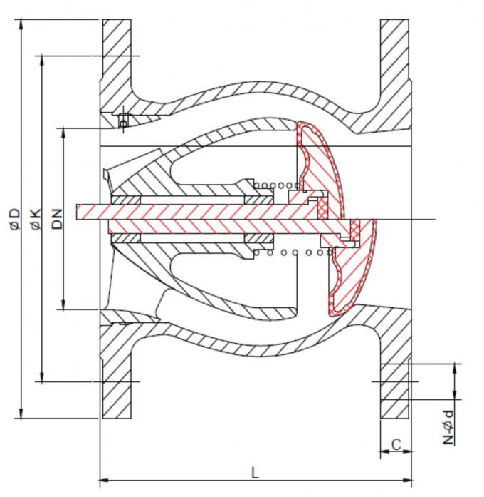 Blue Anti Water Hammer Ductile Iron Non Slam Check Valve